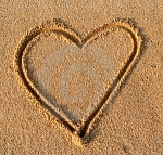 Heart in sand